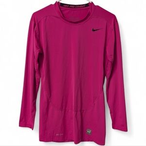 Nike Pro Combat Dri-Fit Pink Long Sleeve Compression Shirt